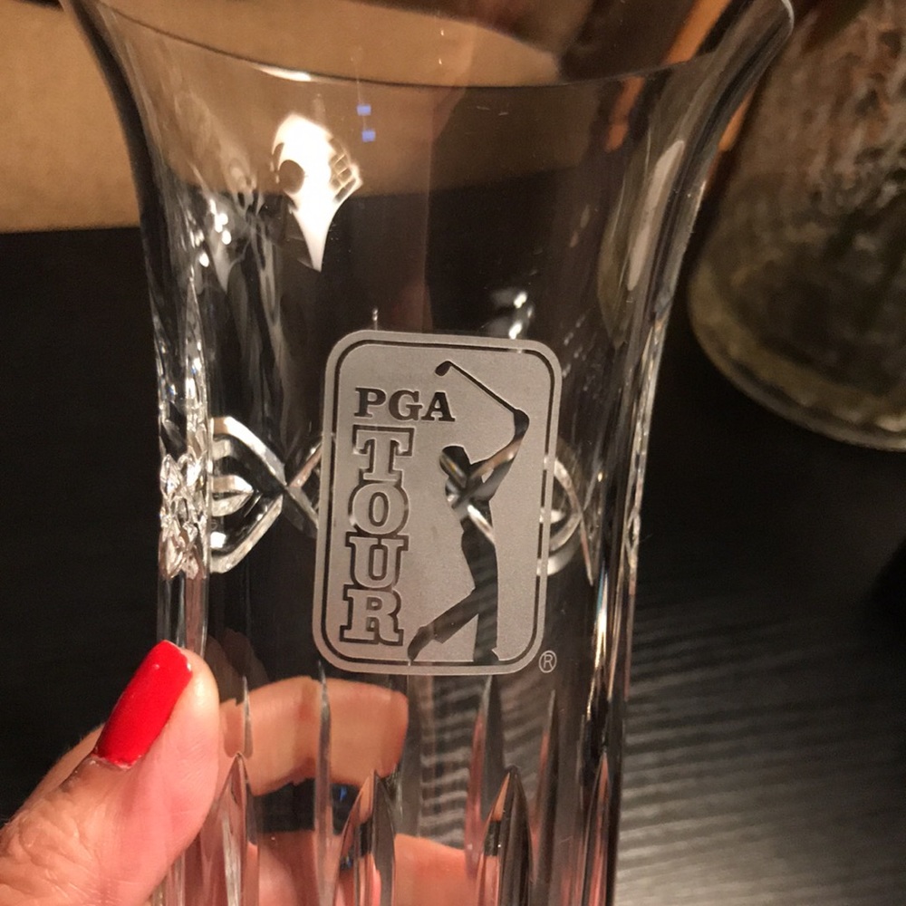Waterford Crystal PGA Golf Winners Circle Vases- Set of 2 - Picture 3 of 13